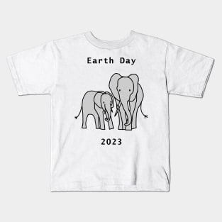 Earth Day 2023 Elephants Kids T-Shirt